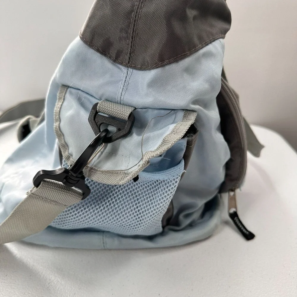 C9 By Champion Gray & Light Blue Gym Tote Bag With Adjustable Strap Duffle Cargo
